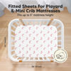 Picture of Pack and Play Sheets Fitted, 2-Pack Mini Crib Sheets - Pack N Play Sheets, Organic Fitted Crib Sheet for Pack and Play Mattress, Playard Baby Crib Sheets, Crib Sheets Neutral for Boys (Dreamland)