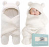 Picture of Baby Swaddle Blanket | Ultra-Soft Plush Essential for Infants 0-6 Months | Receiving Swaddling Wrap White | Ideal for Baby Boy Accessories and Newborn Registry | Perfect Baby Girl Shower Gift