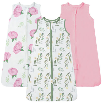 Picture of TotAha Baby Girl Sleep Sack 3-6 months 3 Pack, Buttery Soft Wearable Blanket Baby Sleeping Bag with 2-way Safe Zipper