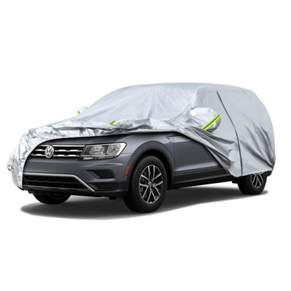 Picture of Koukou SUV Car Cover Custom Fit VW Tiguan (2020-2024), Waterproof Car Cover All Weather for Automobiles Outdoor Indoor with Zipper Door, Sun Rain Dust Snow Protection.