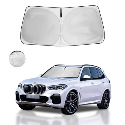 Picture of Windshield Sun Shade Custom for BMW X3 2018-2021 2022 203 2024 Front Window Sunshade Foldable Sun Visor Protector Window Shade Blocks UV Rays Keep Your Car Cooler