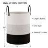 Picture of Woven Rope Laundry Hamper Basket by YOUDENOVA, Tall Luandry Basket, Baby Nursery Hamper for Blanket Storage, Clothes Hamper for Laundry in Bedroom-Large-(Dark White, 58L)