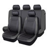 Picture of Flying Banner car seat Covers Protects Water Proof Faux Leather Carbon Fiber Front and Rear Bench (Black Gray, Full Set - 8PCS)