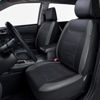 Picture of Flying Banner car seat Covers Protects Water Proof Faux Leather Carbon Fiber Front and Rear Bench (Black Gray, Full Set - 8PCS)