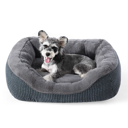 Picture of INVENHO Small Dog Bed for Small Dogs, Cat Beds for Indoor Cats Washable, Orthopedic Dog Bed, Warming Soft Calming Sleeping Puppy Bed Durable Pet Bed with Anti-Slip Bottom S(20"x19"x6")