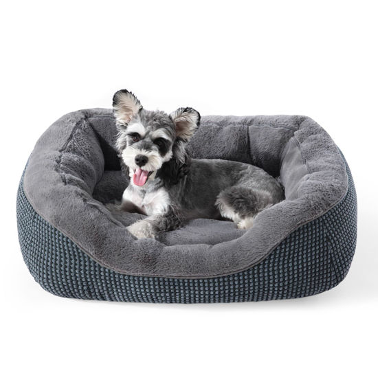 Picture of INVENHO Small Dog Bed for Small Dogs, Cat Beds for Indoor Cats Washable, Orthopedic Dog Bed, Warming Soft Calming Sleeping Puppy Bed Durable Pet Bed with Anti-Slip Bottom S(20"x19"x6")