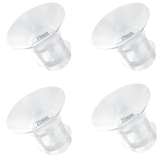 Picture of Flange Inserts 19mm 21mm for Medela,Spectra 24mm Shields/Flanges,Compatible with TSRETE,CPPSLEE,Momcozy S9/S9Pro/S12/S12Pro Wearable Breast Pump,Reduce 24mm Nipple Tunnel Down to 4pcs