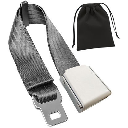 Picture of Airplane Seat Belt Extender, 7-31" Airline Seatbelt Extender Adjustable - FITS All Airlines in US Except Southwest(Silver)