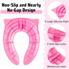 Picture of Portable Potty Seat for Toddler Travel - Foldable Non-Slip Potty Training Toilet Seat Cover for Girls, Baby Kids with Drawstring Bag (Pink Owl)