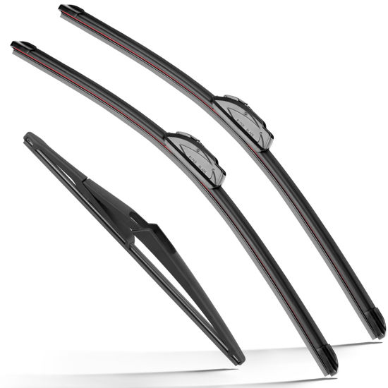 Picture of RAINTOK Windshield Wiper Blades Replacement for Nissan Kicks 2018 2019 2020 2021 2022 2023 Original Factory Quality Front Rear Wipers Blade Set for My Car - 26" 16" 12" (Pack of 3)