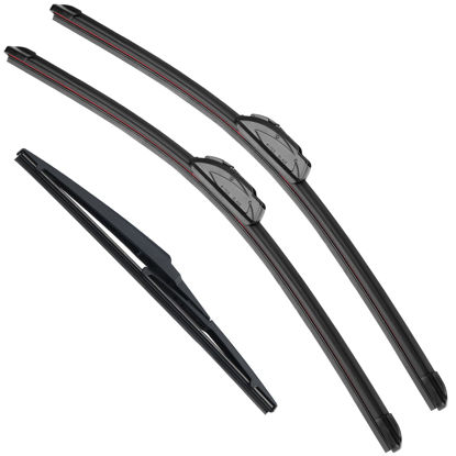 Picture of RAINTOK Windshield Wiper Blades Replacement for Toyota Yaris 2007 2008 2009 2010 2011 Original Factory Quality Front Rear Wipers Blade Set for My Car - 26" 14" 12" (Pack of 3)