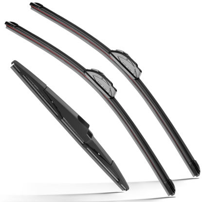 Picture of RAINTOK Windshield Wiper Blades Replacement for 2017-2022 Kia Sportage / 2019-2021 Hyundai Santa Fe / 2016-2020 Kia Sorento Original Factory Quality Front Rear Wipers Blade Set - 26" 16" 11"