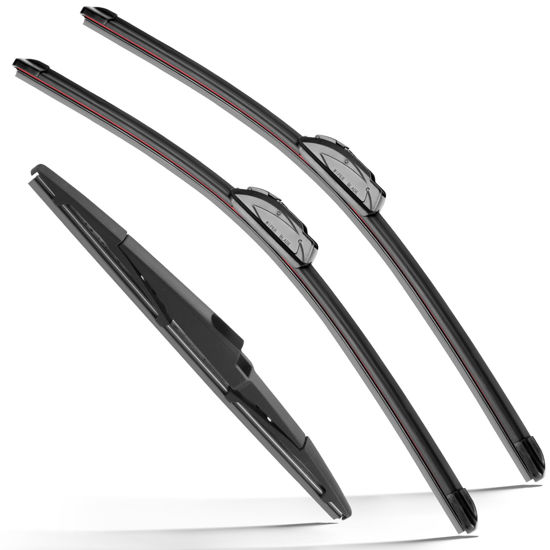 Picture of RAINTOK Windshield Wiper Blades Replacement for 2017-2022 Kia Sportage / 2019-2021 Hyundai Santa Fe / 2016-2020 Kia Sorento Original Factory Quality Front Rear Wipers Blade Set - 26" 16" 11"