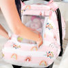 Picture of Pea Pod Winter Baby Car Seat Cover for Newborn, Warm Infant Car Seat Canopy Covers with 2 Layers Windows of Breathable Mesh/Fabric, Lightweight Polyester/Thick Minky Dot Backing (Floral & Rainbow)