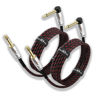 Picture of Augioth Guitar Cable 10 ft 2 Pack, Electric Instrument Bass Cable AMP Cord 1/4 Straight to Angled Black and Red Braided