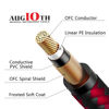 Picture of Augioth Guitar Cable 10 ft 2 Pack, Electric Instrument Bass Cable AMP Cord 1/4 Straight to Angled Black and Red Braided