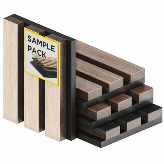 Picture of Samples-Pack Acoustic Wood Wall Panels - Wood Slat Wall Panels for Interior Wall Decor - Soundproof Wood Panels for Wall - Slat Wall Paneling - Wood Paneling for Walls and Ceilings