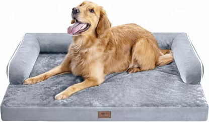 Picture of Large Dog Bed Orthopedic Washable - Beds Bolster - Medium XL XLarge Big Dogs - Memory Foam Couch Sofa - Waterproof with Removable Cover
