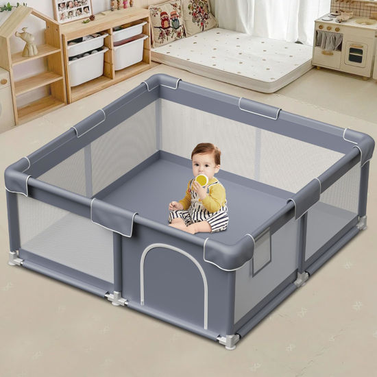 Picture of Baby Playpen 50x50 Inch, Playpen for Babies and Toddlers, Baby Play Pen Pin Indoor Play Fence, Without MAT Included