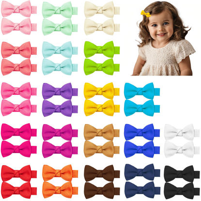 Picture of Hair Bows for Girls, 40PCS 1.8" Fully Lined Hair Clips, Alligator Hair Accessories for Kids and Teens (20 Colors in Pairs)
