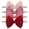 Picture of YanJie Baby Girls Nylon Headbands Newborn Bows Handmade Hair Bows Hairbands Hair Accessories for Newborn Infant Toddlers Kids (pink-wine)