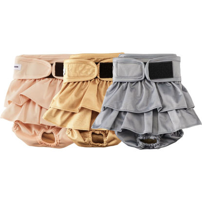 Picture of Reusable Dog Diapers Female Medium Washable, Premium Doggie Diapers for Female Dogs, Pack of 3, Highly Absorbent Female Dog Diapers for Heat, Incontinence and Puppy Training(M)