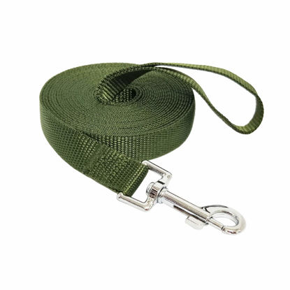 Picture of Nylon Training Dog Leash for Small Medium Large Dogs, 15ft 20ft 30ft 50ft Long Leash Dog/Puppy Lead for Obedience Recall Training, Camping (15ft, Green)