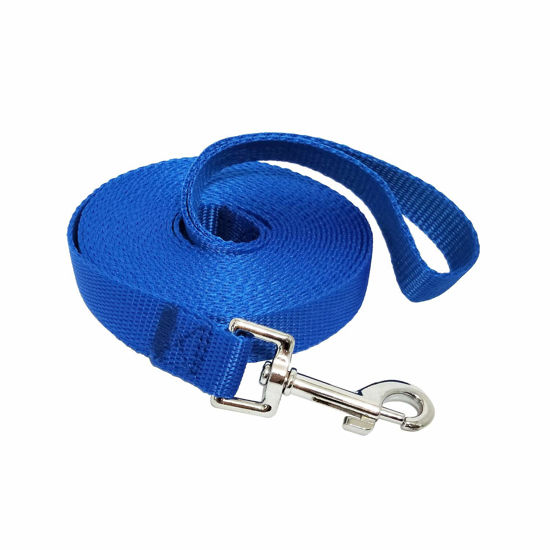 Picture of Nylon Training Dog Leash for Small Medium Large Dogs, 15ft 20ft 30ft 50ft Long Leash Dog/Puppy Lead for Obedience Recall Training, Camping (15ft, Blue)