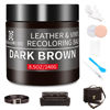 Picture of Leather Recoloring Balm,8.5oz Leather Color Restorer,Dark Brown Leather Repair kit for Furniture and Car Interior,Leather Couch Scratch Repair,Leather Dye Paint for Faded,Cracked and Damaged Leather