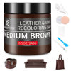 Picture of Leather Recoloring Balm,8.5oz Leather Color Restorer,Medium Brown Leather Repair kit for Furniture and Car Interior,Leather Couch Scratch Repair,Leather Dye Paint for Faded,Cracked and Damaged Leather