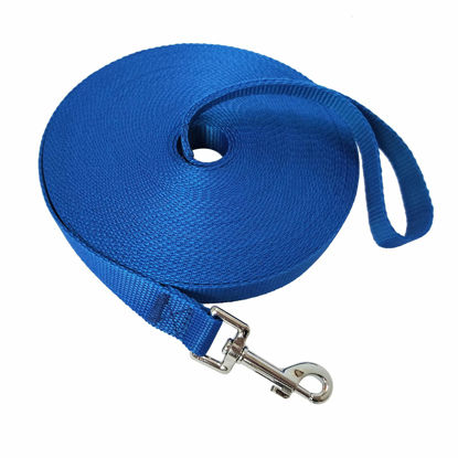 Picture of Nylon Training Dog Leash for Small Medium Large Dogs, 15ft 20ft 30ft 50ft Long Leash Dog/Puppy Lead for Obedience Recall Training, Camping (50ft, Blue)