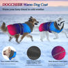 Picture of Dogcheer Dog Coat, Christmas Dog Jacket Waterproof Dog Winter Coat for Cold Weather, Reflective Adjustable Puppy Snow Jacket Fleece Sweater for Small Medium Large Dogs - Gradient Blue-red, 2XL