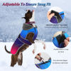 Picture of Dogcheer Dog Coat, Christmas Dog Jacket Waterproof Dog Winter Coat for Cold Weather, Reflective Adjustable Puppy Snow Jacket Fleece Sweater for Small Medium Large Dogs - Gradient Blue-red, 2XL