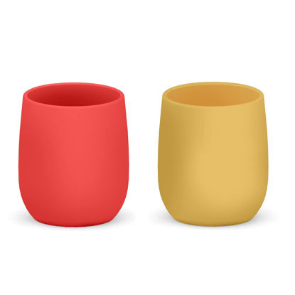 Picture of Toddler Cups Silicone Training Cup for Infants and Toddlers, Kids Mini Open Cups, NO BPA, Unbreakable, 100% Silicone for Baby Led Weaning & Independent Drinking 3oz, 2 Count, 4 Months+