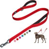 Picture of Fida 4 FT Heavy Duty Dog Leash with 2 Comfortable Padded Handles, Traffic Handle & Advanced Easy Snap Hook, Reflective Walking Lead for Large, Medium & Small Breed Dogs, Red