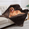 Picture of Yaning Waterproof Blanket for Bed Couch Sofa, Soft Liquid Pee Proof Pet Blanket for Dog Puppy Cat, Reversible Sherpa Fleece Blanket for Furniture Protector (Brown, 50x60 inches)