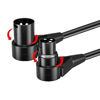 Picture of Molan Basics XLR Microphone Cable for Speaker or PA System, All Copper Conductors, 6MM PVC Jacket, Premium XLR to XLR True Shielded Wire Black(2, Style D, 6 Feet)