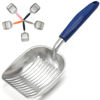 Picture of Frxat Cat Litter Scoop, Aluminum cat Litter Scooper, Solid and Durable Oversized Metal Litter Scoops, Solid Metal, Deep Scoop, Fecal screening, Solid Handlel Blue