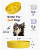 Picture of LE TAUCI Ceramic Slow Feeder Dog Bowls Small Breed, 0.6 Cups Dog Food Dish for Fast Eaters, Puzzle Bowl for Small Dogs and Cats, Star Yellow