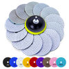 Picture of 16PCS Wet Dry Diamond Sanding Pads Kit 4 Inch Diamond Polishing Pad 30-6000 Grit with 5/8''-11 Thread Backer Plate for Concrete Marble Quartz Granite Countertop Stone & Tile Polishing