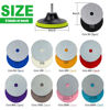 Picture of 16PCS Wet Dry Diamond Sanding Pads Kit 4 Inch Diamond Polishing Pad 30-6000 Grit with 5/8''-11 Thread Backer Plate for Concrete Marble Quartz Granite Countertop Stone & Tile Polishing