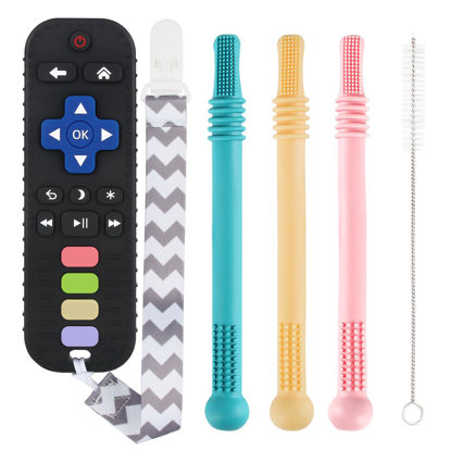 Picture of Teething Toys for Babies 0-6 6-12 12-18 Months Bpa Free Teething Sticks and Remote Teether for Babies Baby Sensory Chew Toys for Infants Babies 0-18 Months