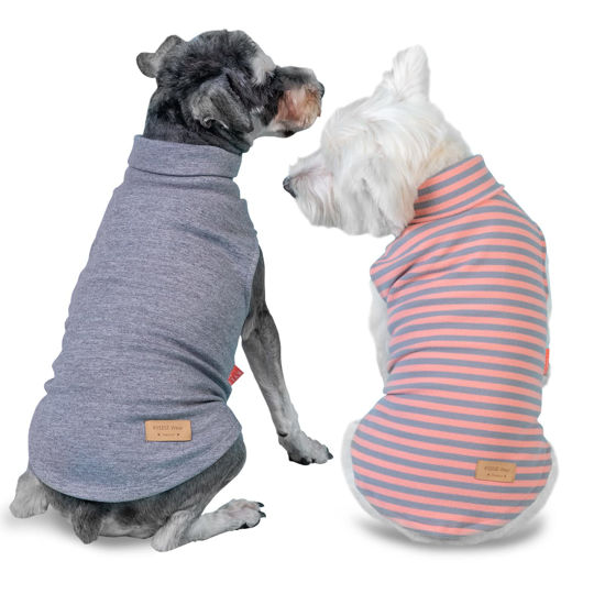 Picture of KYEESE 2Pack Dog Sweater Soft Dog Clothes Warm Dachshund Clothes Turtleneck Dog Coats Stretchy Dog Sweatshirt Dog Sweaters for Small Dogs Girl Pullover Small Dog Sweaters