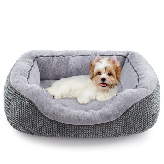 Picture of INVENHO Dog Beds for Small Medium Dogs Washable, Calming Dog Bed Small Size Dog, Orthopedic Dog Bed, Warming Soft Calming Sleeping Puppy Bed Durable Pet Bed with Anti-Slip Bottom S Plus(25"x21"x8")