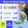 Picture of Glow in The Dark Stars and Moon for Ceiling, Luminous Stars and Moon Wall Decal, Wall Decor, Sticky Fluorescence Stars, Gift for boy and Girl Perfect for Kids Nursery Bedroom Living Room(Mixed Colors)