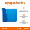 Picture of Amazon Basics Waterproof Anti-Slip Silicone Pet Food and Water Bowl Mat, Solid, 18.5 x 11.5 Inches, Blue