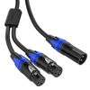 Picture of BEZOKABEL XLR Splitter, Premium Balanced XLR Splitter Cable Male to 2 Female, XLR Y Splitter Cable 3-Pin - 16.5ft