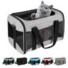 Picture of Cat Carrying Case - Pet Carrier Airline Approved, Protable and Breathable Pet Travel Carrier Removable Fleece Pad, Collapsible Cat Carrier Dog Carrier for Medium Cats Small Cats Dogs (Grey&Black M)