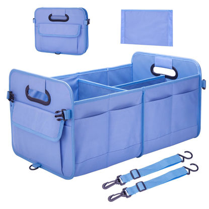 Picture of Trunk Organizer SUV, Car Storage Organizer Trunk, NOT-FLIMSY ANTI-SLIDE 70L Collapsible Stylish Spacious Sturdy Trunk Organizer for Grocery/Nurse Visiting/Sport Gears/Christmas Gift, Light Blue