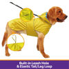 Picture of Kimee Dog Raincoat Reversible, Single Side Slicker Poncho Adjustable Waterproof Dog Rain Jacket with Leash Hole/Reflective Stripe Hooded Snowproof Windproof Clothes for Small to 3X-Large Dogs, S